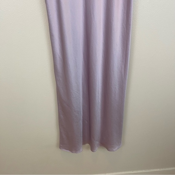 Maison Essentiele Slip On 100% 6A Silk Sleep Gown Long Size Large Light Purple - Picture 12 of 12